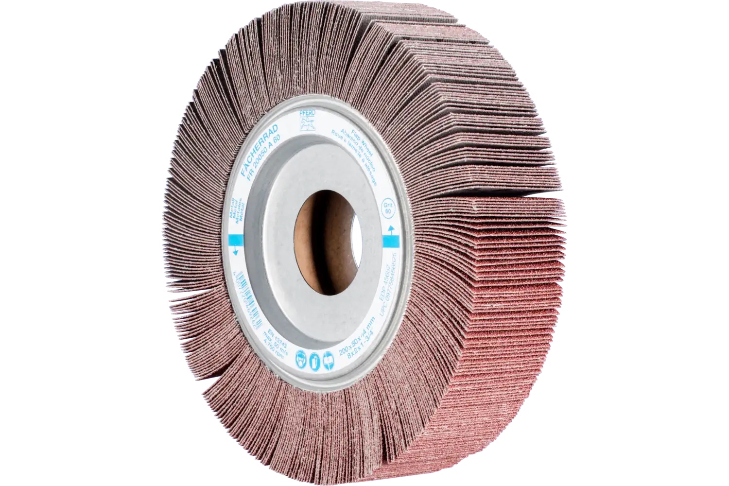 Picture of Pferd Unmounted Flap Wheel, 8" X 2, 1" Arbor, 60 Grit, Aluminum Oxide